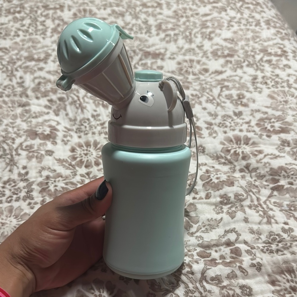 Mint Green boy porta potty Bottle with Cute Design